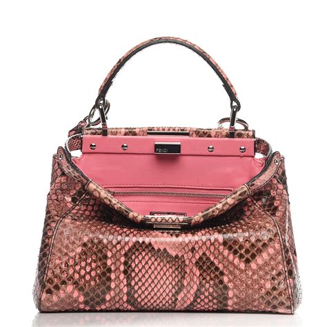 fendi pink python peekaboo|fendi peekaboo suede.